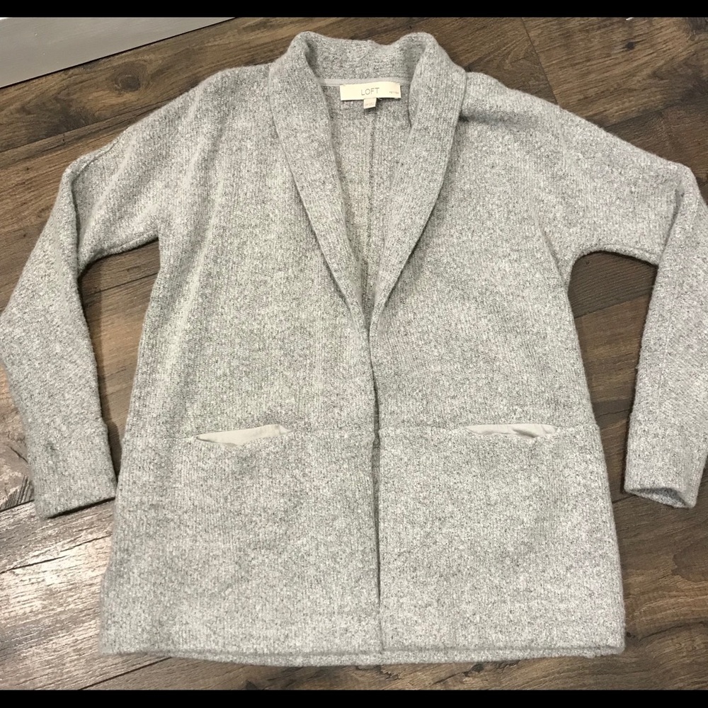 LOFT XXSP super soft gray cardigan